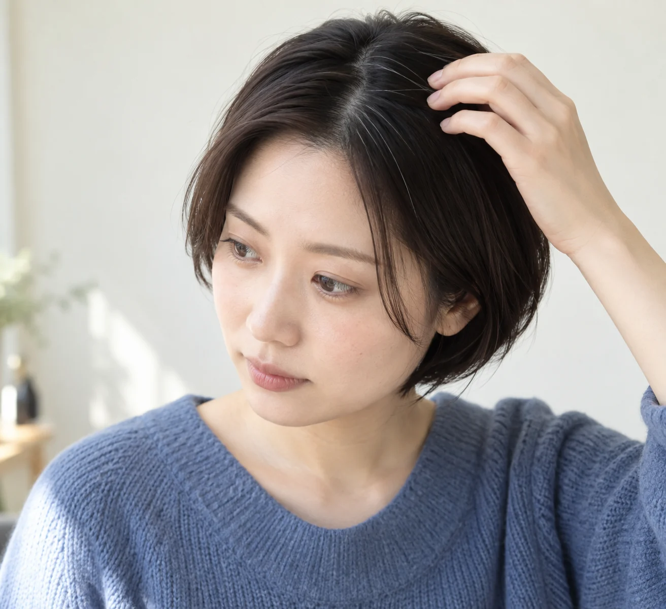 20代で白髪染めをするのは何本から？｜トップと顔まわりが気になってきたらしてもいい