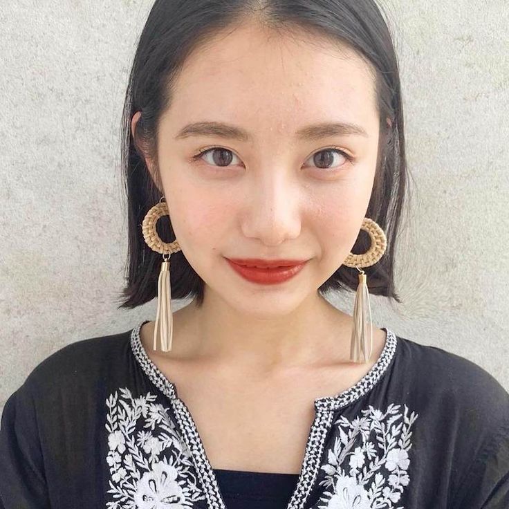 切りっぱなしボブ|丸顔さんにおすすめ:前髪なしスタイル