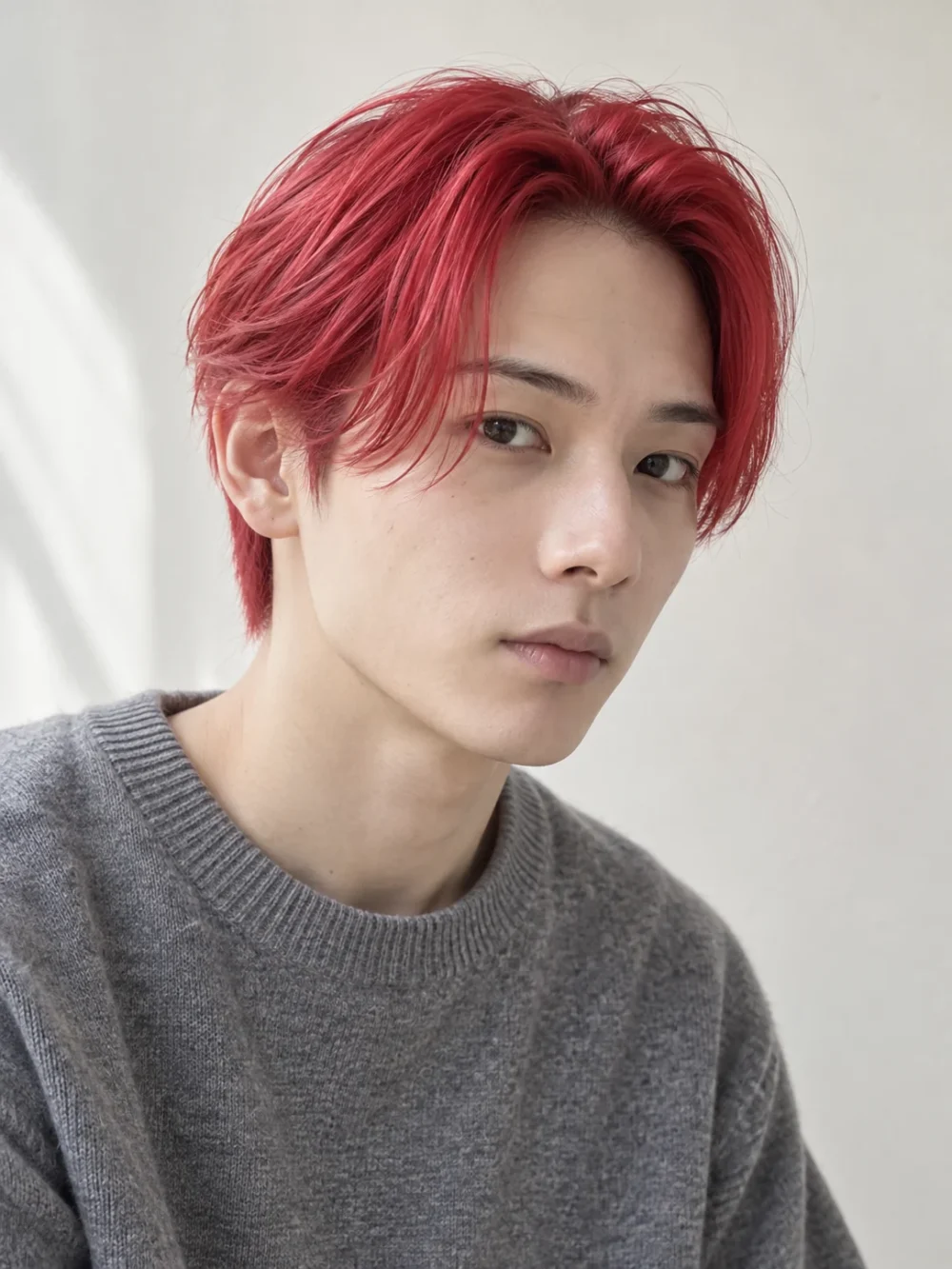 メンズの赤髪をブリーチありでした場合