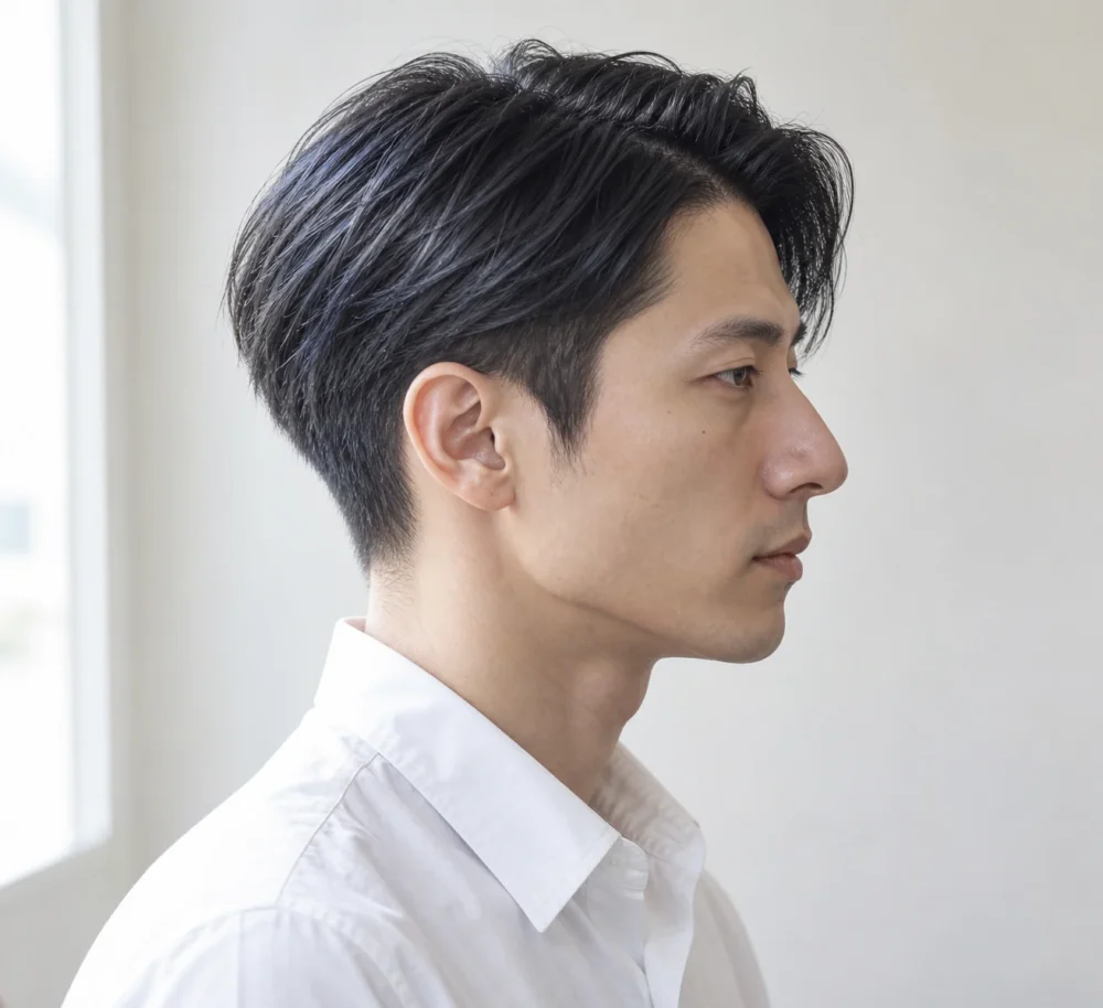 メンズのブルーアッシュをブリーチなしでした場合