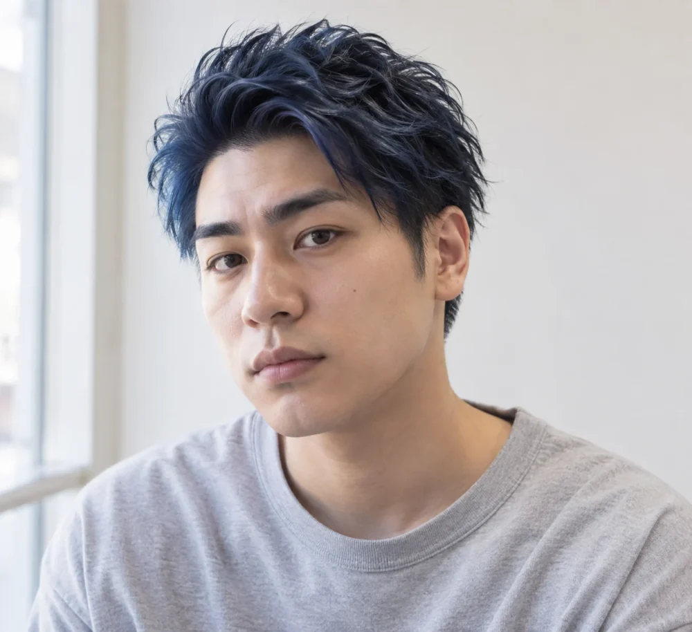 メンズのブルーアッシュの色持ちをよくする方法①|色を染めるときに濃く染めてもらう