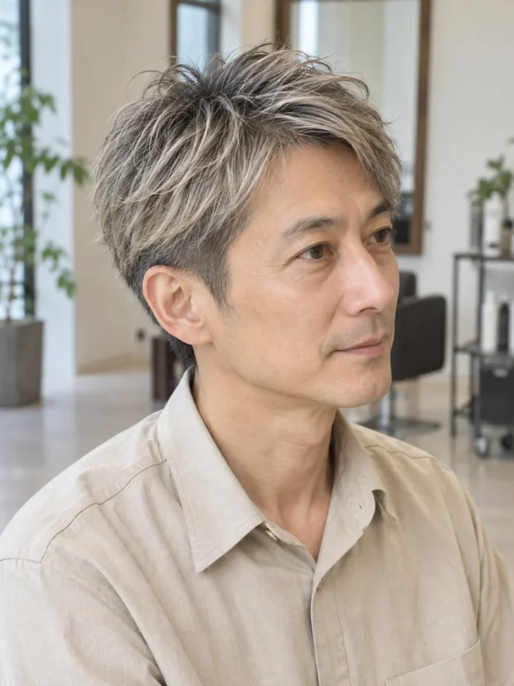 シルバーアッシュグレーから温かいベージュに寄った色味の一例